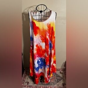 Ulla Popken size 16 / 18 womens  white colorful  dress extra large